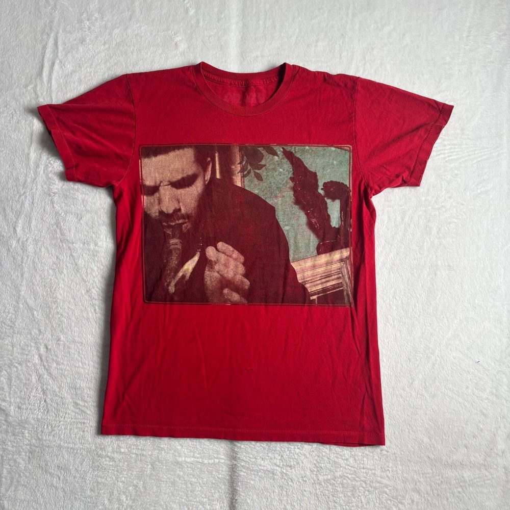 Drake 2012 Take Care Album Shirt Mens‎ Small Red Graphic Concert Tee Stains